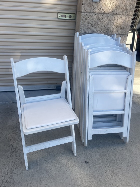 White Resin Padded Chairs